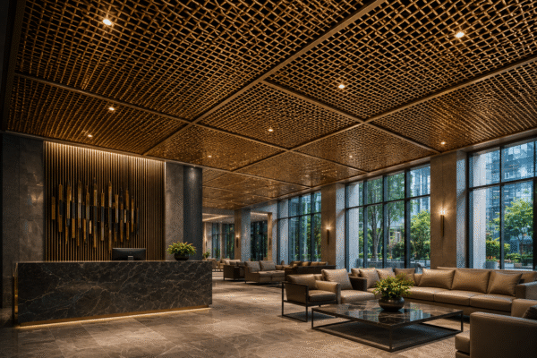 Decorative Metal Mesh Ceiling Panels for Commercial Interiors